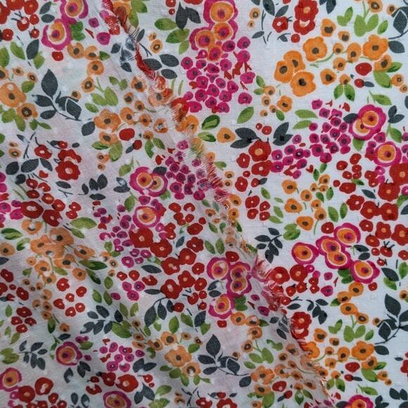 2 1/3 Yards Mod Colorful Summer Blossoms FLOCKED Cotton FLORAL FABRIC by JOANNS - Picture 4 of 6
